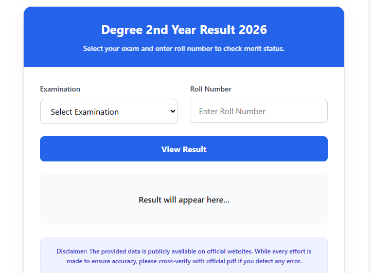 Degree 2nd Year Result App